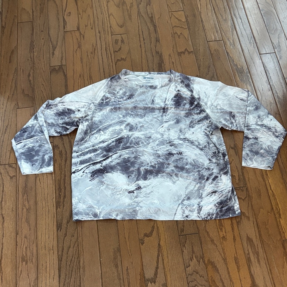 Men's Gray XXL Fishing Tie-Dye Shirt